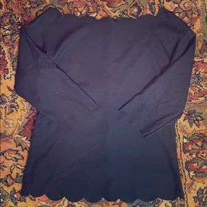 Black Scallop Blouse